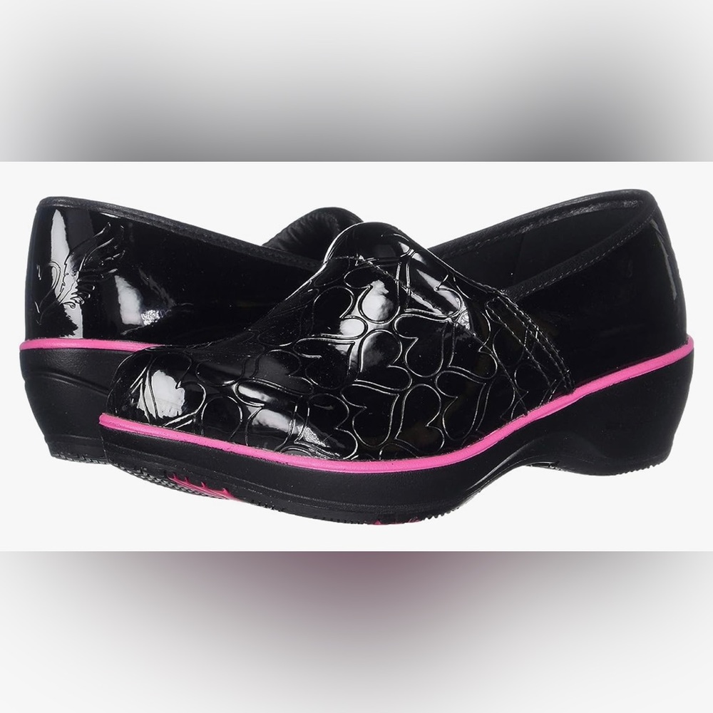 Smitten Women's Leather Nursing Clog with Shock-Absorbing Memory Foam Footbed